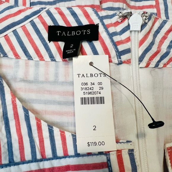 NWT! Talbots 100% Cotton Sleeveless PATCHWORK SHIFT DRESS. Size 2. - Picture 12 of 16
